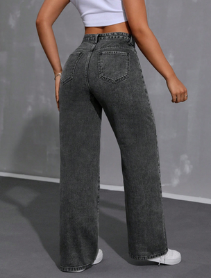 Light gray slouchy jeans for women