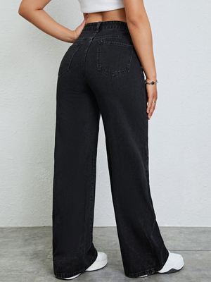 Black slouchy jeans for women