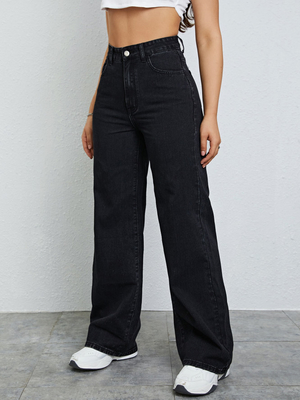 Black slouchy jeans for women