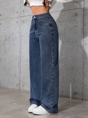 Nostalgia dark blue slouchy jeans for women