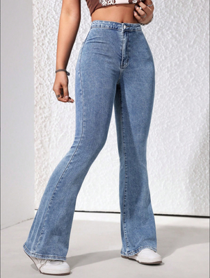 Nostalgia medium blue stretch flared jeans