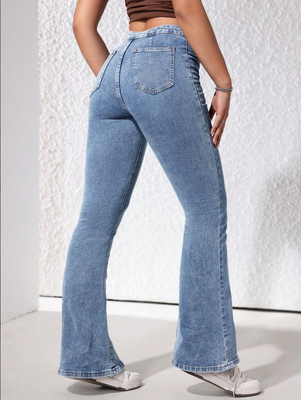 Nostalgia medium blue stretch flared jeans