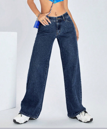 Extra dark blue comfortable breathable denim pants for women